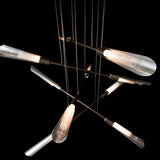 Flight 10-Light Chandelier Small detail in Dark Smoke, Sterling, by Hubbardton Forge