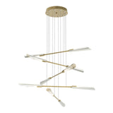 Flight 10-Light Chandelier Small in Modern Brass, Sterling by Hubbardton Forge