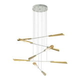 Flight 10-Light Chandelier Small in Sterling, Modern Brass by Hubbardton Forge