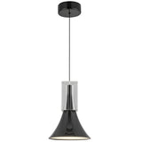 Floe Pendant Light Glossy Black Clear Crystal By Kuzco - Front View