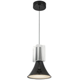 Floe Pendant Light Glossy Black Clear Crystal By Kuzco - Side View