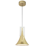 Floe Pendant Light Metallic Brass Clear Crystal By Kuzco - Front View