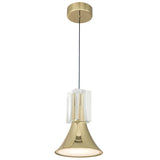 Floe Pendant Light Metallic Brass Clear Crystal By Kuzco - Side View