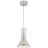 Floe Pendant Light Polished Nickel Clear Crystal By Kuzco - Front View