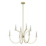 Florian 36-inch 8-light Brushed Gold and Clear Glass Chandelier