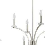 Florian 36-inch 8-light Polished Nickel and Clear Glass Chandelier