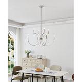 Florian 36-inch 8-light Polished Nickel and Clear Glass Chandelier