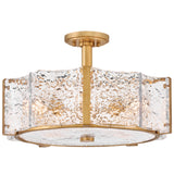 Florian Semi Flush Mount Medium Distressed Brass By Frederic Ramond