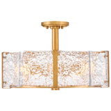 Florian Semi Flush Mount Medium Distressed Brass By Frederic Ramond Front View