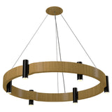Flow Round Pendant Light Louro Freijio By Accord, , | Casa Di Luce Lighting