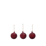 Flurry Glass Baubles, Set of 3 - Medium / Picante Red