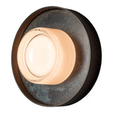 Focal Wall/Ceiling Light Large, shown in Dark Smoke, Clear Steel, by Hubbardton Forge