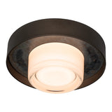 Focal Wall/Ceiling Light Large, shown in Dark Smoke, Clear Steel, by Hubbardton Forge