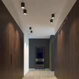 Focus 5” Cylinder Flush Mount with Multi Lenses Black By DALS - Lifestyle View1