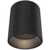 Focus 6” Multi Voltage Cylinder Flush Mount with Multi-Lenses Black By DALS - Front View