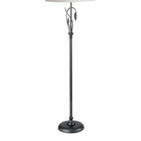 Forged Leaves and Vase Floor Lamp, shown in Natural Iron, by Hubbardton Forge