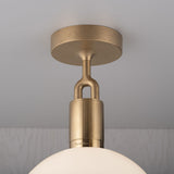 Forked Globe Ceiling Light Opal Brass Medium By Buster And Punch Detailed View
