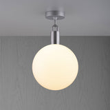Forked Globe Ceiling Light Opal Steel Large By Buster And Punch