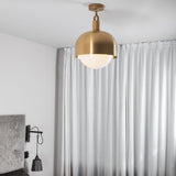 Forked Globe Shade Ceiling Light Opal Brass Large By Buster And Punch Lifestyle View