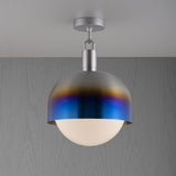 Forked Globe Shade Ceiling Light Opal Burnt Steel Large By Buster And Punch