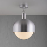Forked Globe Shade Ceiling Light Opal Steel Large By Buster And Punch