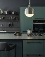 Forked Globe Shade Pendant Steel Medium Opal By Buster And Punch Lifestyle View