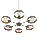 Fossa 6 Arm Chandelier - Antique Brass