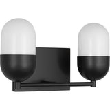 Foster Vanity Light — 12 5/8", Milk, Midnight Black