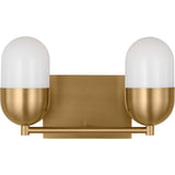 Foster Vanity Light — 12 5/8", Milk, Satin Brass