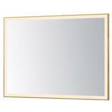 Framed 30x36 LED Mirror - 3CCT by ET2 - 48" x 36" Gold