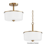 Fuller Semi Flush Pendant Natural Aged Brass by Maxim Lighting