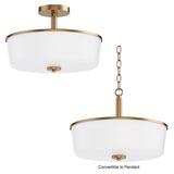 Fuller Semi Flush Pendant Natural Aged Brass by Maxim Lighting