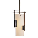 Fullered Impressions Mini Pendant, shown in Bronze, by Hubbardton Forge