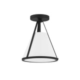 Fulton Cone Semi-Flush Mount 9.25'' Black
