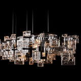 Fusion Linear Suspension 10 Light detail in Ink, by Hubbardton Forge