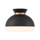Brian Patrick Flynn Gidget 15'' Matte Black + Vibrant Gold Flush Mount by Crystorama