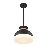 Brian Patrick Flynn Gidget 15'' Matte Black + Vibrant Gold Pendant by Crystorama