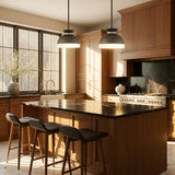 Brian Patrick Flynn Gidget 15'' Matte Black + Vibrant Gold Pendant by Crystorama