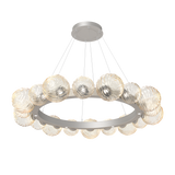 Gaia Radial Ring Chandelier Large Beige Silver Amber By Hammerton