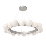 Gaia Radial Ring Chandelier Large Beige Silver Opal White By Hammerton
