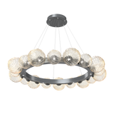 Gaia Radial Ring Chandelier Large Gunmetal Amber By Hammerton
