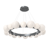 Gaia Radial Ring Chandelier Large Gunmetal Opal White By Hammerton