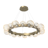 Gaia Radial Ring Chandelier Large Heritage Brass Amber By Hammerton