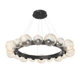 Gaia Radial Ring Chandelier Large Matte Black Amber By Hammerton