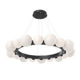 Gaia Radial Ring Chandelier Large Matte Black Opal White By Hammerton