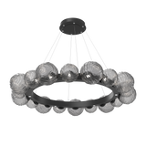 Gaia Radial Ring Chandelier Large Matte Black Smoke By Hammerton