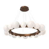 Gaia Radial Ring Chandelier Large Oil Rubbed Bronze Opal White By Hammerton