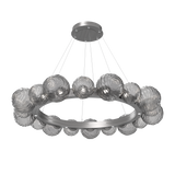 Gaia Radial Ring Chandelier Large Satin Nickel Smoke By Hammerton