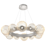 Gaia Radial Ring Chandelier Medium Beige Silver Amber By Hammerton