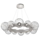 Gaia Radial Ring Chandelier Medium Beige Silver Clear By Hammerton
